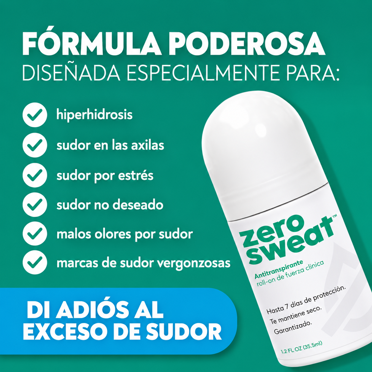 Desodorante antitranspirante | Reduce la sudoración de las axilas